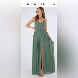 Azazie Bridesmaid Dress- Color: Eucalyptus, Style: Azazie Dominic, Size: 12
